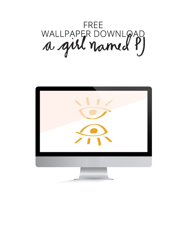 Free hand drawn wallpaper download with color blocking for desktop from A Girl Named PJ