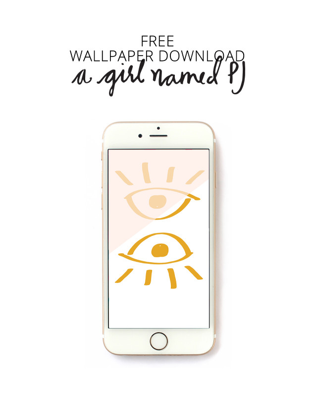 Free hand drawn wallpaper download with color blocking for iPhone from A Girl Named PJ