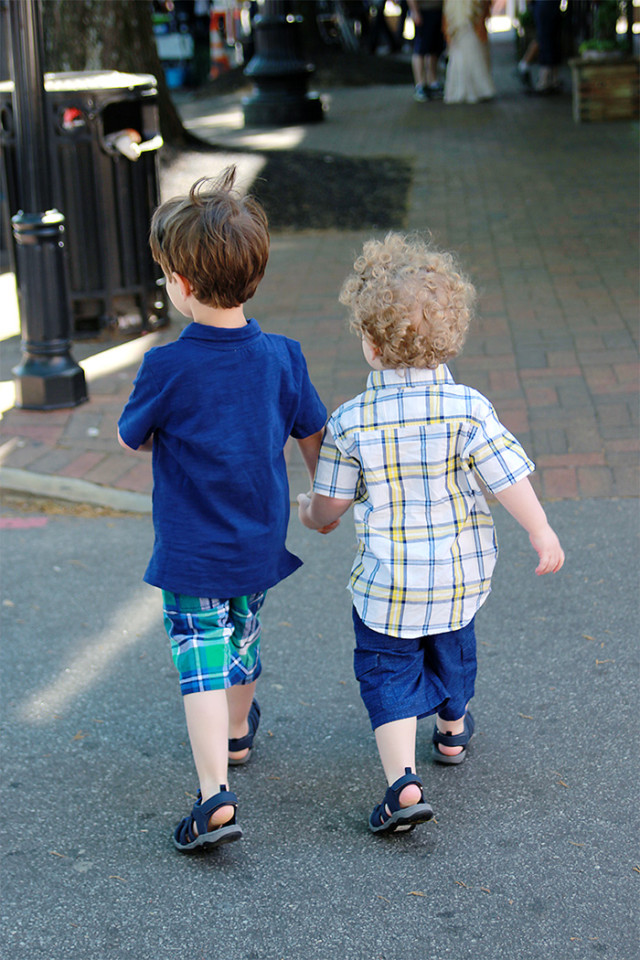 Brothers wearing plaid from Gymboree to celebrate One Big Happy Mother's Day on A Girl Named PJ
