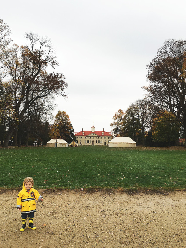 Visiting Mount Vernon: The Mansion in the rain on A Girl Named PJ