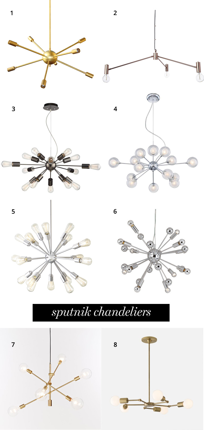 Sputnik chandeliers that will bring mid-century style to any dining room | A Girl Named PJ 