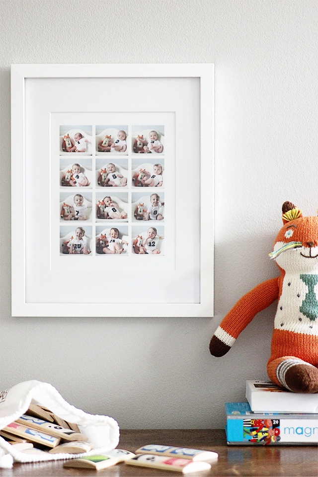 How to take monthly baby photos and print a collage