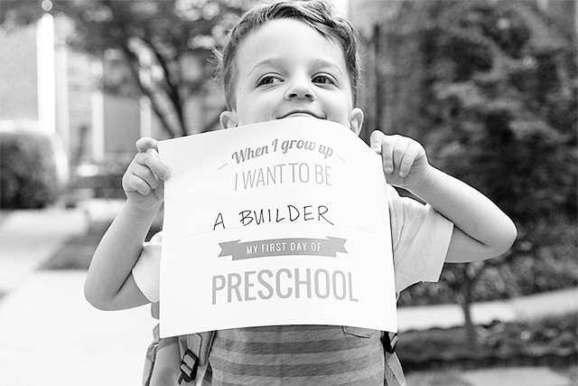 Love this First Day of Preschool printable from Pars Caeli | A Girl Named PJ