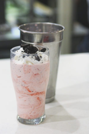 Hand-spun strawberry Oreo milkshake at Johnny Rockets, plus 8 milkshake recipes to try at home